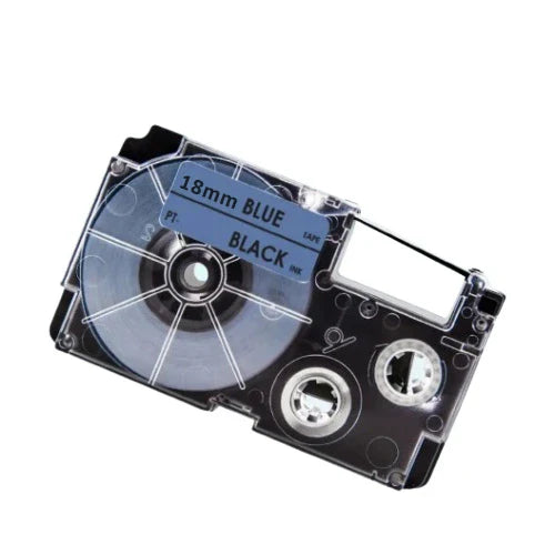 Casio XR-18BU Svart text / Blå tejp 18 mm x 8 m tejp - Kompatibel