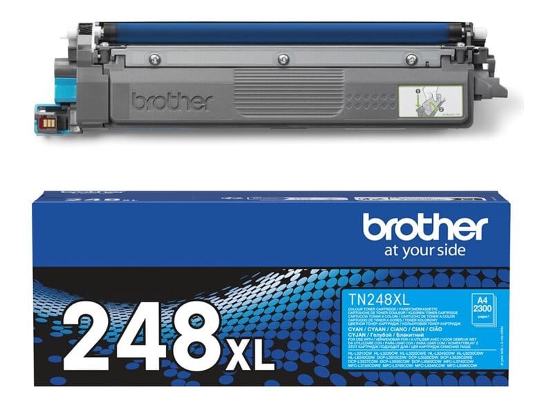Brother TN248 XL cyan toner 2300 sider – Original