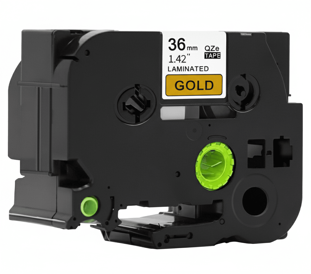 Brother Tze-264 Tape Guld tekst på hvid – 36mm x 8m – Uoriginal