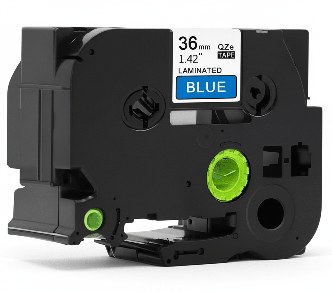 Brother Tze-565 Tape Hvid tekst på blå tape – 36mm x 8m – Uoriginal