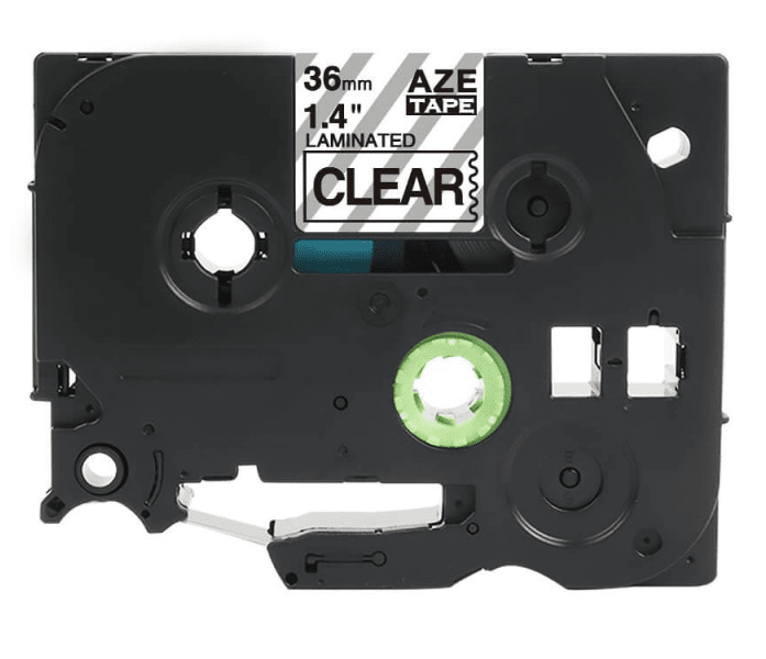 Brother TZe161 Tape sort tekst på gennemsigtig tape – 36mm x 8m – Uoriginal