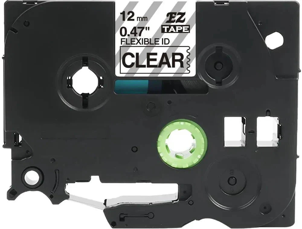 Brother TZeFX131 Tape sort tekst på klar tape Fleksibel – 12mm x 8m – Uoriginal