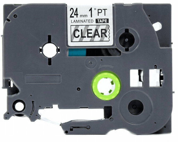 Brother TZeFX151 Tape sort tekst på klar tape Fleksibel – 24mm x 8m – Uoriginal