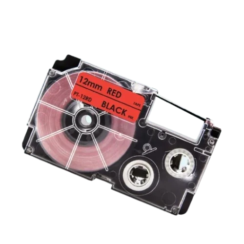 Casio XR-12RD Sort tekst / Rød tape 12 mm x 8 m tape - Kompatibel