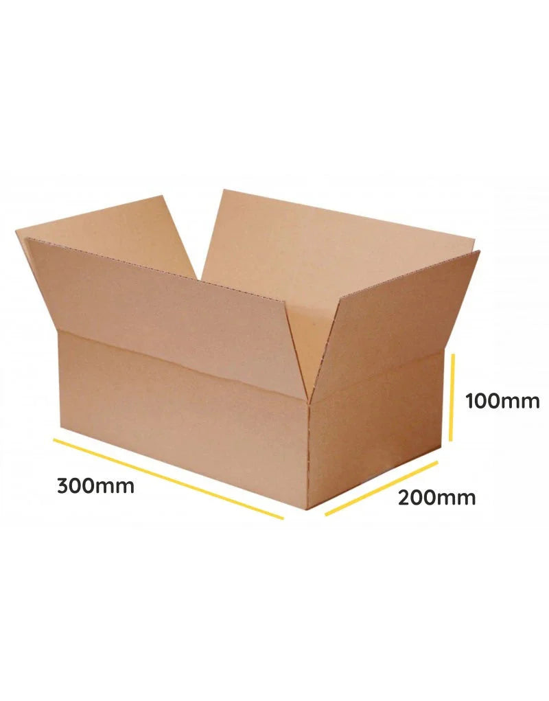 Papkasser 300x200x100 mm ( 2400 stk ) en hel palle