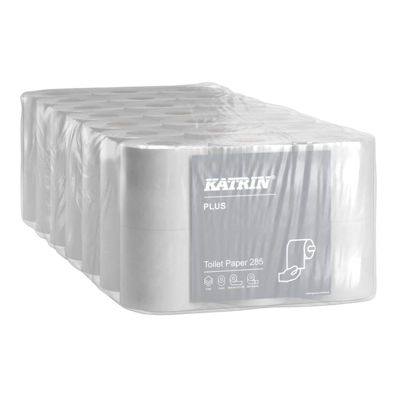 Toiletpapir Katrin Plus 285 - hvid 35m 3-lag - 42 ruller