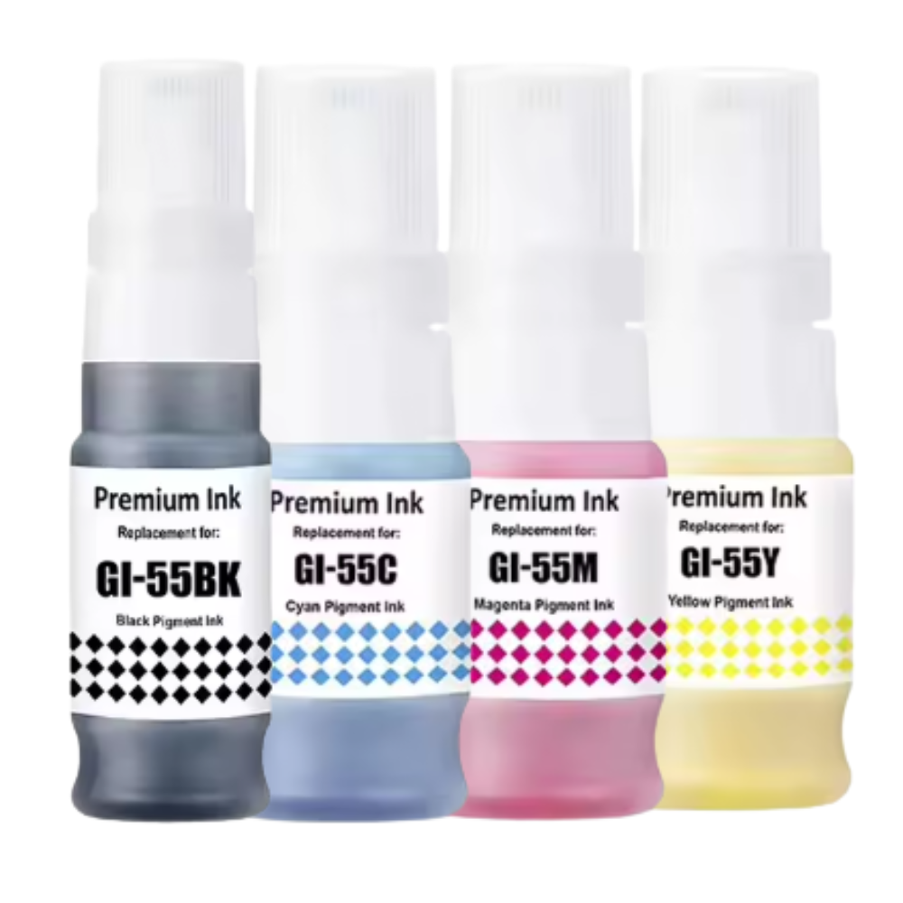 Paketset Canon GI-55 4 färger BK-C-M-Y påfyllning 280 ml – alternativ