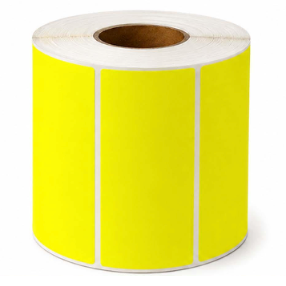 Zebra gula etiketter 100x50 mm, 1000 etiketter per rulle