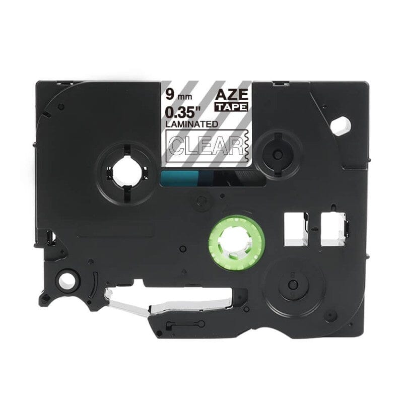 Brother TZe125 Tape Hvid tekst på gennemsigtig tape – 9mm x 8m – Uoriginal