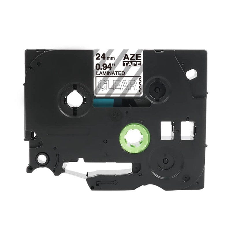 Brother TZe155 Tape Hvid tekst på gennemsigtig tape – 24mm x 8m – Uoriginal