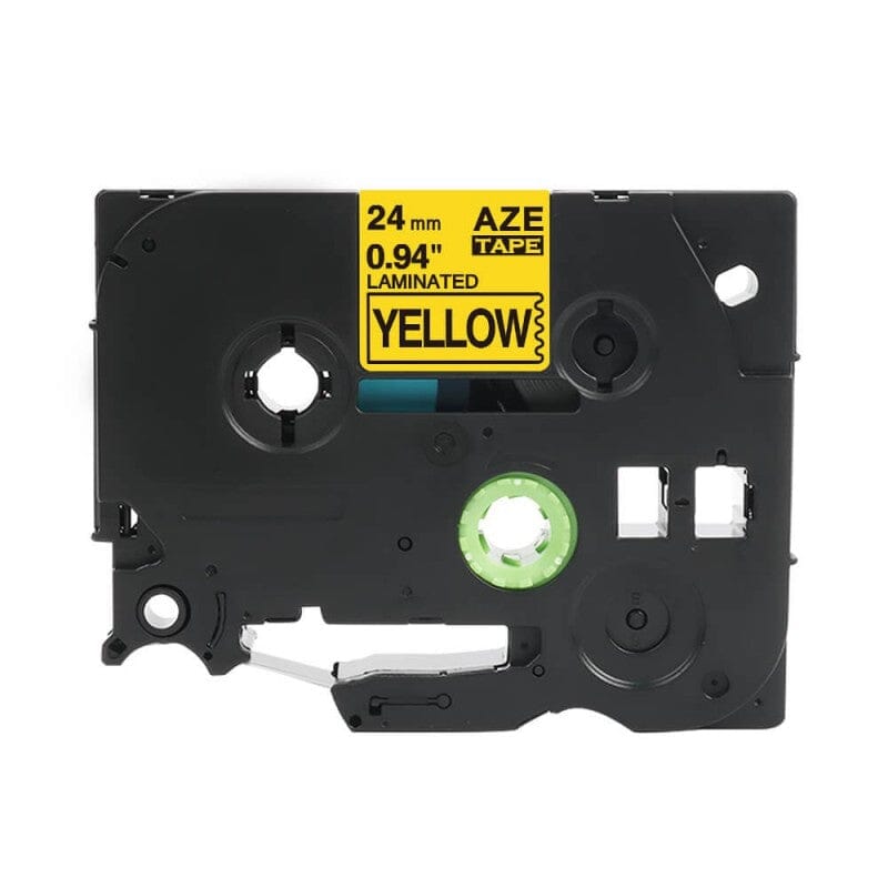 Brother TZe651 Tape Sort tekst på gul tape – 24mm x 8m – Uoriginal