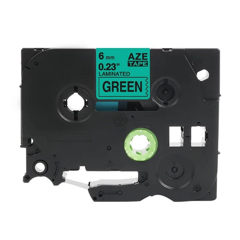 Brother TZe711 Tape Sort tekst på grøn tape – 6mm x 8m – Uoriginal