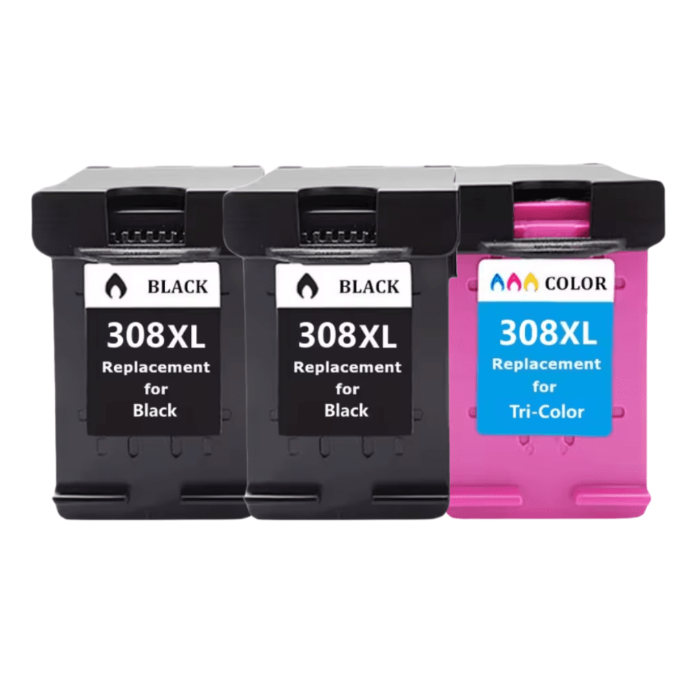 Pakke sæt HP 308XL – 2 Sorte, 1 farve – alternativ – 54 ml