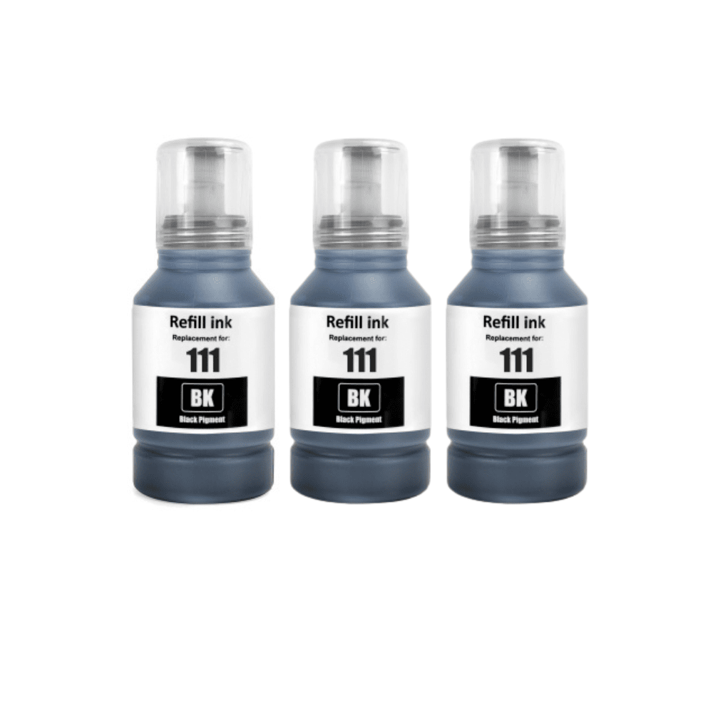 Pakkes sæt Epson 111 sort refill 3stk. 360 ml C13T03M140 – alternativ