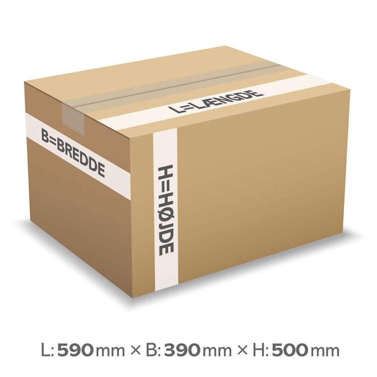 Papkasser 2-lags 590x590x500mm - 115 Liter - 4mm | 20 stk